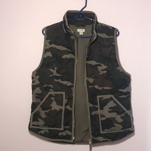 J. Crew Camo Quilted Vest